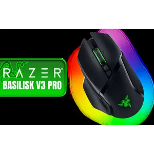 Razer Basilisk V3 Pro Customizable Wireless Gaming Mouse: Fast Optical Switches Gen-3 - HyperScroll Tilt Wheel - Chroma RGB - 11 Programmable Buttons - Focus Pro 30K Optical Sensor - Classic Black
