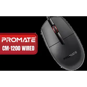 Promate CM-1200 Ergonomic Optical Mouse / 1200 DPI / Ambidextrous Design / Mac OS & Windows OS Compatible / CM-1200
