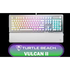 TURTLE BEACH Vulcan II US Mechanical Gaming Keyboard - White / TITAN II Red Switches / 100M Keystroke Durability / Detachable Palm Rest / Media Controls & Volume Knob / AIMO RGB Lighting / N-Key Rollover & Anti-Ghosting / On-Board Profile Storage / USB 2.0