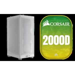 Corsair 2000D Airflow Mini-ITX PC Case - Mini-ITX Form-Factor - Steel Mesh Panels - Three-Slot GPU Support - Cooling-Optimized Interior - Modern Front Panel I/O - White