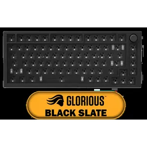 Glorious GMMK Pro Gasket-mounted 75% layout Gaming Keyboard - Black Slate / Gasket Mounted Plate Design / Aesthetic High-Profile Frame / 16.8 million color RGB Lighting / Fully Programmable Knob / Controls Volume & Media by Default / GLO-GMMK-P75-RGB-B