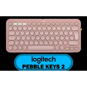 Logitech Pebble Keys 2 K380s Keyboard - Tonal Rose / Comfy and quiet keys / Slim and lightweight / Minimalist design / Customizable Fn shortcut keys / Pair up to 3 devices / 920-011853