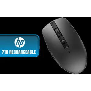 HP 710 Rechargeable Silent Mouse / 6 programmable buttons/90-day Rechargeable Battery Life Track-On Glass Sensor(Black) / 6E6F2AA-SN