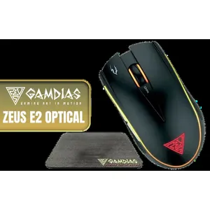 Gamdias ZEUS E2 Optical Gaming Mouse / FREE Included NYX E1 Gaming Mouse Mat / 3200DPI Optical Sensor and switch lifecycle of 3 million clicks / 125Hz Polling Rate / Multi-color breathing lighting / ZEUS E2