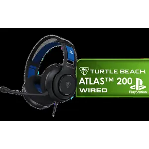 TURTLE BEACH Atlas™ 200 Wired Gaming Headset PS - Black / 50mm Nanoclear™ Drivers / Tempest 3D AudioTech Support for PS5 / Lightweight 280g Design / Flip-to-Mute Uni-Directional Microphone / ProSpecs™ Glasses-Friendly Memory Foam Cushions / 3.5mm Universal Connection / TBS-3002-05