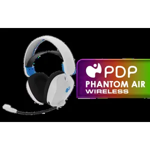 PDP Phantom Air Dual-Mode Wireless Gaming Headset (PS5) - White / 50mm Audio Drivers / 35-Hour Battery Life / Noise-Cancelling Microphone / Official PlayStation License / 052-026-WH