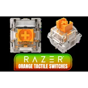 Razer Mechanical Switches Replacement Pack for Gaming Keyboard: Gen-3 Orange Tactile Switches - 2.0mm Actuation Point at 50g - Transparent Housing - 3 Pin - Box-Style Cross Stem - 36 pcs