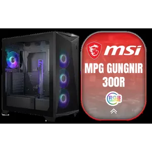 MSI MPG GUNGNIR 300R Airflow Gaming Case / Mid-Tower Case Form Factor / EATX, ATX, M-ATX, ITX / Pre-installed 4x 120mm ARGB Fans / Tempered Glass / 306-7G21R21-W57
