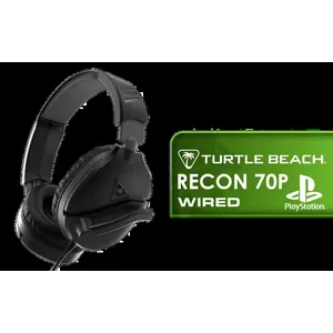 Turtle Beach Recon 70P Gaming Headset - Black / Compatible with PS5, PS4, Xbox Series X, Xbox Series S, Xbox One, Nintendo Switch, Mobile, & PC with 3.5mm / Flip-to-Mute Mic / 40mm Speakers / On-Ear Volume Control / TBS-3001-05