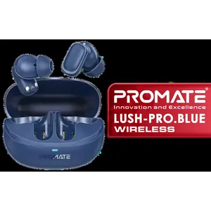 PROMATE LUSH-PRO.BLUE TWS Earbuds / High-Definition Sound / Bluetooth v5.4 / IntelliTouch Controls / Dual Microphones for Clear Calls / 6H Playtime & 35H Standby / IPX4 Water Resistance / Comfort-Fit Design / LUSH-PRO.BLUE