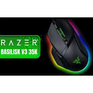 Razer Basilisk V3 35K Wired Ergonomic Gaming Mouse - Black / HyperScroll Tilt Wheel / 35K DPI Optical Sensor Gen 2 / 13 Customizable Controls / Chroma RGB / Optical Switches Gen 3