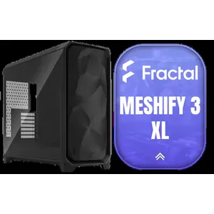 Fractal Design Meshify 3 XL Black TG Light Tint - Mesh Front Panel - Three Momentum 14 Gen 2 Fans Included - E-ATX/ATX/mATX Support / FD-C-MES3X-02