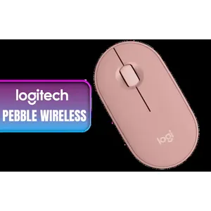 Logitech® Pebble Mouse 2 M350s - Tonal Rose / Ambidextrous / Multi-device pairing / Customizable middle button with Logi Options+ App / Silent clicks with Silent Touch Technology / 1 x AA Alkaline battery (pre-installed) / 910-007014