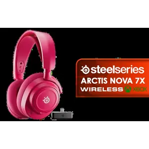 SteelSeries Arctis Nova 7X Gen 2 Wireless Gaming Headset - Magenta / Compatible with Xbox, PS4/PS5, PC, Nintendo, Mobile / Dual 2.4GHz And Bluetooth Audio / 50+ Hour Battery Fast Charging / Neodymium Magnetic High-Fidelity Drivers / USB-C Plug-And-Play Multi-Platform / Premium Steel Frame With Comfort Band