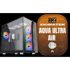 Xigmatek Aqua Ultra Air Mid Tower Gaming Case - Black / Supports Motherboards up to E-ATX / 430mm VGA Support / 7 x Pre-Installed ARGB Fans Included / EN41907