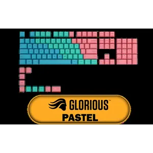 Glorious GPBT 114-Keys Premium PBT Mechanical Keyboard Keycaps - Pastel / Compatible with GMMK PRO & GMMK 2 / Fits Most Full-size/TKL Compact Keyboards / Non-Transparent Keycaps / US Layout / *Keyboard not Included* / GLO-KC-GPBT-P