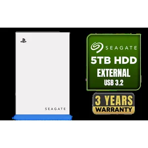 SEAGATE Game Drive 5TB HDD / Blue LED Lighting Accent / Lightweight Portable Design / Archive and Transfer PS5 Games / Play PS4 Games Directly / Seamless PS5/PS4 Compatibility / Officially Licensed for PS5 / PS4