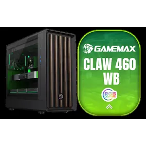 GAMEMAX CLAW 460 WB ATX Mid-Tower PC Case – Black / Lion Claw Front Panel & Side Ventilation / 4x ARGB/PWM Fans Pre-Installed / ATX Motherboard Support / 420mm GPU / 175mm CPU Cooler / 360mm Radiator / USB-C Gen2 + USB 3.0 / Adjustable GPU Bracket