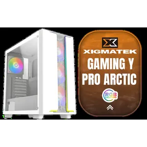 Xigmatek Gaming Y Pro Arctic Mid Tower Gaming Case - White / Supports Motherboards up to E-ATX / 4 x Pre-Installed Fans Included / EN42256