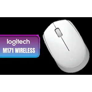 Logitech M171 Wireless Mouse - White / Up to 1000 DPI / Line-by-line scroll wheel / Three-button control layout / Wireless optical tracking / 910-006867