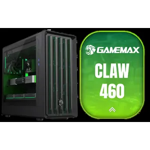 Gamemax CLAW 460 MId-Tower Gaming Case - Black / Supports M-ATX & ITX Motherboards / Tool-Free Glass Side Panel / Supports up to 4x 120mm Fans / 4x 120mm ARGB Fans Pre-Installed / CLAW-460-BK