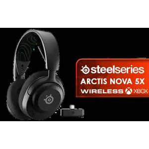 SteelSeries Arctis Nova 5x Wireless Gaming Headset / Neodymium Magnetic Drivers / 100+ Audio Presets / 60 HR Battery / 2.4GHz or BT / ClearCast Gen2.X Mic / USB-C dongle for Xbox, PC, PlayStation, Switch, Mac, VR, handhelds, and mobile devices / 61676