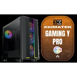 Xigmatek Gaming Y Pro Mid Tower Gaming Case - Black / Supports Motherboards up to E-ATX / 4 x Pre-Installed Fans Included / EN42249