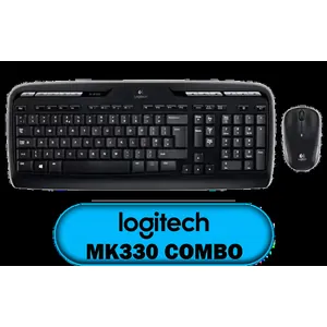 Logitech MK330 Wireless Keyboard And Mouse Combo / Long Battery Life / 10 re-programmable keys / Full-size, spill-resistant keyboard / Instant media Access / Logitech Unifying Receiver