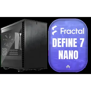 Fractal Design Define 7 Nano Black TG Light Tint / Mini ITX and Mini-DTX Motherboard Compatibility / Support GPU Up To 306mm / Guided Airflow / 1 x Pre-Installed Fans Included / FD-C-DEF7N-02