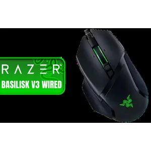Razer Basilisk V3 RGB Wired Gaming Mouse - Black / Focus+ 26K DPI Optical Sensor / 11 Programmable Buttons / Razer Hyperscroll Tilt-Wheel / 5 On-board Memeory Profile / 16.8 Million Colors