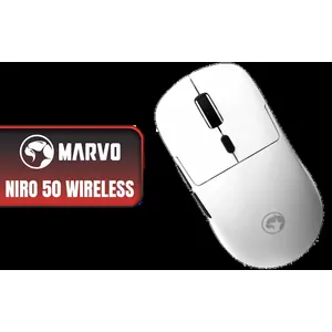 MARVO Niro 50 | G912W – Wireless Gaming Mouse - White / Tri-Mode Connectivity / Precision Optical Sensor / 6 DPI Levels up to 12000 / Durable Mechanical Switches / Long Battery Life / G912W-WT