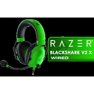Razer BlackShark V2 X Gaming Headset: 7.1 Surround Sound - 50mm Drivers - Memory Foam Cushion - for PC, Mac, PS4, PS5, Switch, Xbox One, Xbox Series X|S, Mobile - 3.5mm Audio Jack - Green