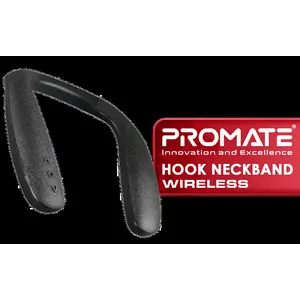 Promate Hook Dynamic Stereo Wearable Neckband Wireless Speaker / Up to 9Hours of Continuous Playback / Built-in 6W Speaker System / Lightweight Silicon Design / Hook