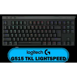 Logitech® G515 TKL Lightspeed Wireless Gaming Keyboard - Tactile Switches / Factory-Lubed Switches / Low-Profile Double-Shot PBT Keycaps / Tri-Mode Connectivity / Lightsync RGB — Black / 920-012538
