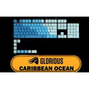 Glorious GPBT 114-Keys Premium PBT Mechanical Keyboard Keycaps - Caribbean Ocean / Compatible with GMMK PRO & GMMK 2 / Fits Most Full-size/TKL Compact Keyboards / Non-Transparent Keycaps / US Layout / *Keyboard not Included* / GLO-KC-GPBT-CO