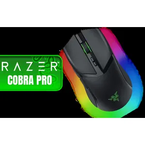 Razer Cobra Pro Wireless Gaming Mouse - Black / 10 Customizable Controls / Chroma RGB Lighting / 30K Optical Sensor / Gen-3 Optical Switches / 2.4GHz, Bluetooth & USB Type C / Up to 170 Hr Battery / RZ01-04660100-R3G1