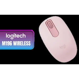 Logitech M196 Wireless Bluetooth Mouse, Compact and Portable Mouse for Laptops, Tablets and more, 12 Months Battery Life, Smooth Reading, Compatible with PC and Mac, Windows and macOS - Rose / 910-007461
