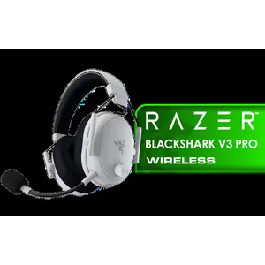 Razer BlackShark V3 Pro Wireless Gaming Headset - White / Detachable Mic / Pro-Tuned FPS Profiles / 50mm Drivers / Noise-Isolating Earcups w/Ultra-Soft Memory Foam / 70 Hr Battery Life