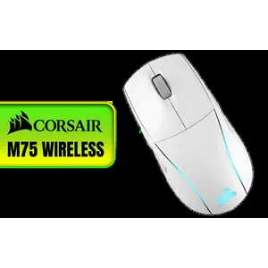 Corsair M75 WIRELESS Lightweight RGB Gaming Mouse, White (AP) / Up to 26,000 DPI / Marksman 26k Sensor / CH-931D011-AP