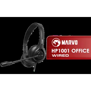 Marvo HP1001 Office Headset / 40mm Speakers with Stereo Sound / 360° Flexible Microphone for Clear Communication / Adjustable Headband for Comfortable Fit / Lightweight Design for All-Day Use / HP1001