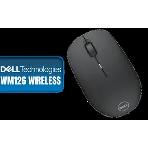 Dell WM126 Wireless Computer Mouse - 570-AALK - Long life battery, with comfortable design - Black