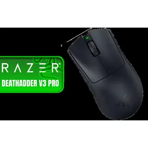 Razer DeathAdder V3 Pro HyperPolling Wireless Gaming Mouse - Black / 63g Ultra Lightweight / Focus Pro 30K Optical Sensor/ Fast Optical Switches Gen-3 / HyperSpeed Wireless / 5 Programmable Buttons / 90 Hr Battery / HyperPolling Dongle Included / RZ01-04630300-R3WL