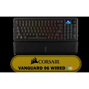 CORSAIR VANGUARD 96 Wired Gaming Keyboard - MLX Quantum / 96% Compact Layout / CORSAIR MLX Quantum Mechanical Switches / Integrated Customizable LCD Screen / Elgato Stream Deck Integration / FlashTap SOCD Technology / Multi-Platform Support (PC, Mac, Xbox One)