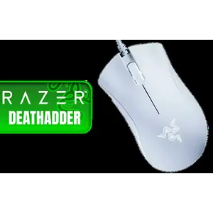 Razer DeathAdder Essential Gaming Mouse: 6400 DPI Optical Sensor - 5 Programmable Buttons - Mechanical Switches - Rubber Side Grips - Mercury White
