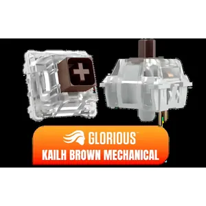 Glorious Kailh BROWN Mechanical Keyboard Switches / 120 Pack / Compatible with the GMMK & GMMK PRO / Compatible with Cherry/Gateron/Kailh based keyboards / Plate Mounted / Transparent Switch Housing / SMD Led Compatible / KAI-BROWN