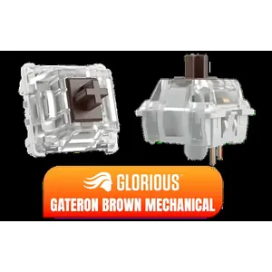 Glorious Gateron BROWN Mechanical Keyboard Switches / 120 Pack / Compatible With MX Based Keyboards / Compatible With MX Keycaps / PLATE Mounted / Transparent Switch Housing / SMD Led Compatible / GAT-BROWN