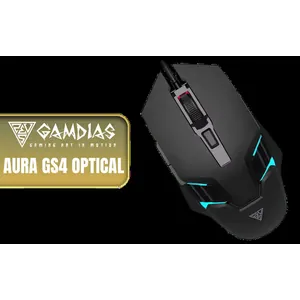 Gamdias AURA GS4 Optical Gaming Mouse / Multi-Color Lighting / 6 Multi-functional Keys / 3600-DPI Optical Sensor / Advanced Ergonomic Design / AURA-GS4