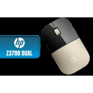 HP Z3700 Dual Black/Gold Mouse, Bluetooth 5.0, USB-A dongle, 2.4 GHz Wireless Connection, Multi-Surface Tracking, Silent clicks, Up to 1600 dpi, 16-Month Battery Life, 50g, Black/Gold / X7Q43AA