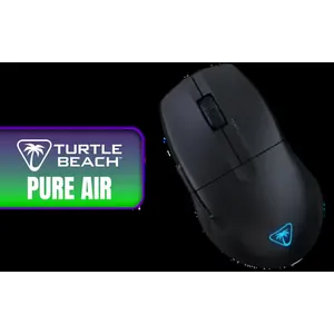 TURTLE BEACH Pure Air Wireless Gaming Mouse - Black / Up to 125 hours of battery life / Owl-Eye™ 26K DPI Optical Sensor / Semi-translucent shell / Ergonomic shape weighs an ultra-light 54g / Swap between gaming-grade 2.4GHz wireless and Bluetooth connectivity