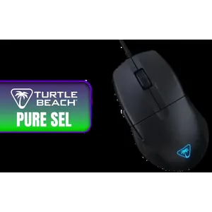 TURTLE BEACH Pure SEL Gaming Mouse - Black / Ergonomic shape weighs an ultra-light 49g / 8K PixArt PAW3318 DPI Sensor / Pure PTFE glides, pre-tuned for smooth movements / Semi-translucent shell